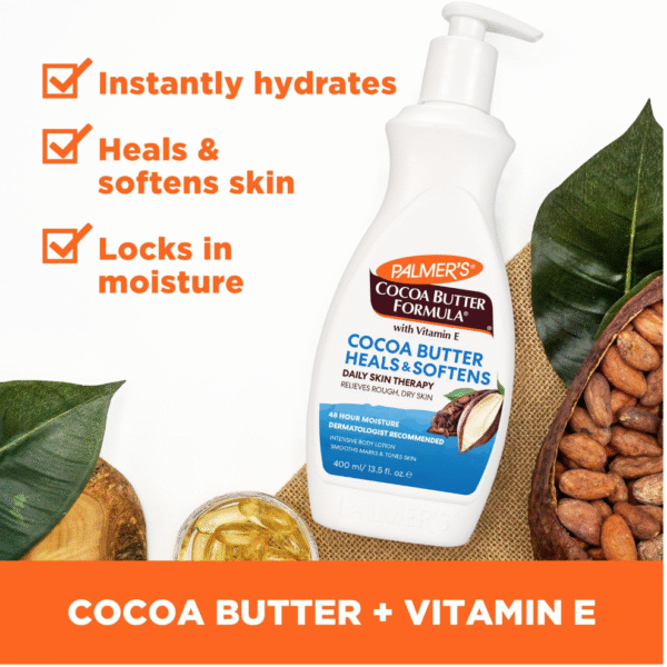 Palmer's Cocoa Butter Formula Daily Skin Therapy Cocoa Butter Body Lotion for Dry Skin, Hand & Body Moisturizer, Pump Bottle, 13.5 Oz (Pack of 1)