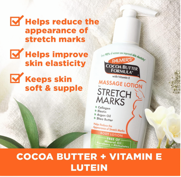 Palmer's Cocoa Butter Formula Pregnancy Skin Care Kit for Stretch Marks and Scars, Dermatologist Approved, Gift for Mom to Be, 4 Piece Full Size Set - Image 6