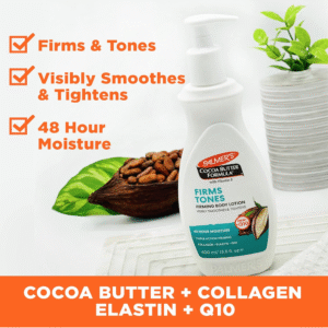Palmer's Cocoa Butter Formula Skin Firming Body Lotion, Toning & Tightening Cream with Q10, Collagen & Elastin, Pump Bottle, 13.5 Oz.