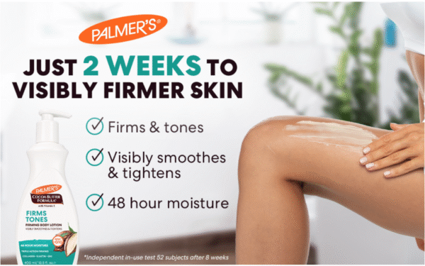 Palmer's Cocoa Butter Formula Skin Firming Body Lotion, Toning & Tightening Cream with Q10, Collagen & Elastin, Pump Bottle, 13.5 Oz. - Image 12