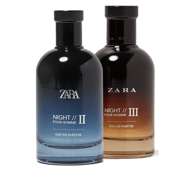 ZARA X 2 PARFUMS -  Night Pour Homme II - Night III Eau De Parfum 3.4 fl. Oz. (100MLX2)