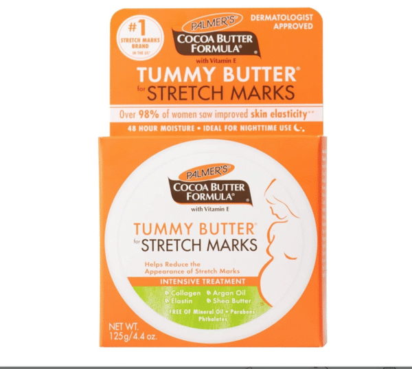 Palmer's Cocoa Tummy Butter Formula for Stretch Marks-Vitamin E-48 Hrs Moisture-Reduce Appearance of Mark-Improve Skin Elasticity-Ideal Nighttime-No Paraben,Sulphate,Dyes,Mineral Oil-125g