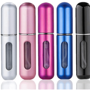 Perfume Atomiser Refillable 5 Pcs Travel Bottle Mini ML Atomizer Spray Portable Empty Fragrance Container for Aftershave Holiday and Night Out