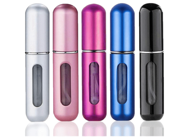 Perfume Atomiser Refillable 5 Pcs Travel Bottle Mini ML Atomizer Spray Portable Empty Fragrance Container for Aftershave Holiday and Night Out