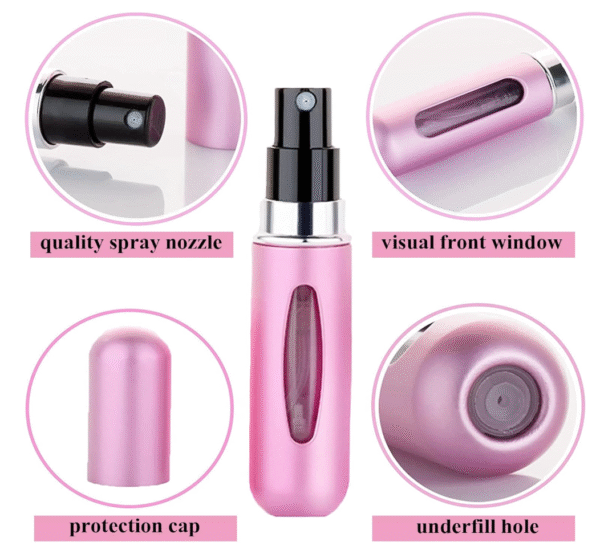 Perfume Atomiser Refillable 5 Pcs Travel Bottle Mini ML Atomizer Spray Portable Empty Fragrance Container for Aftershave Holiday and Night Out - Image 2