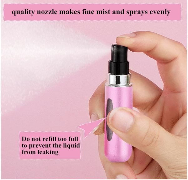 Perfume Atomiser Refillable 5 Pcs Travel Bottle Mini ML Atomizer Spray Portable Empty Fragrance Container for Aftershave Holiday and Night Out - Image 3