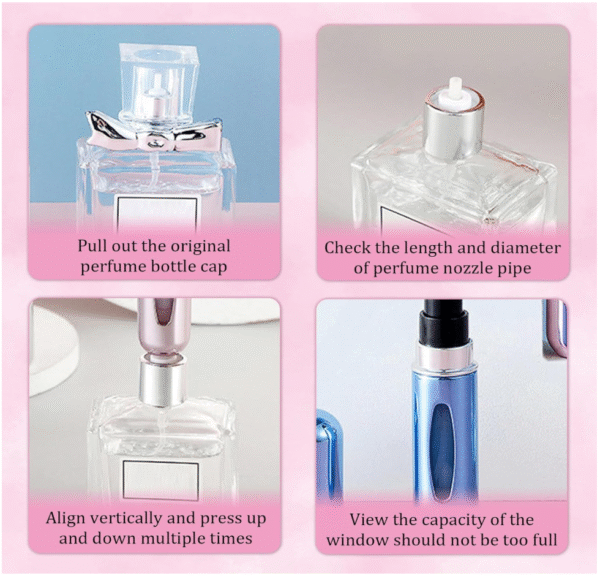 Perfume Atomiser Refillable 5 Pcs Travel Bottle Mini ML Atomizer Spray Portable Empty Fragrance Container for Aftershave Holiday and Night Out - Image 7