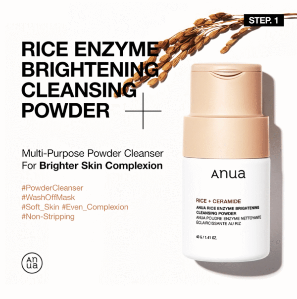 Anua Rice Glow Trio Set-Rice Cleansing Powder, Milky Toner & Hydrating Serum for Glass Skin - Image 2