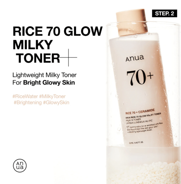Anua Rice Glow Trio Set-Rice Cleansing Powder, Milky Toner & Hydrating Serum for Glass Skin - Image 3
