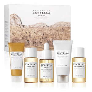 SKIN1004 Madagascar Centella Travel Kit, Toner, Ampoule, Soothing Cream, Cleansing Oil, Ampoule Foam, Basic Skincare Box, Compact Size, Soothing Calming