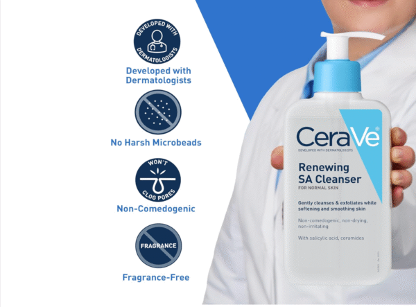 CeraVe SA Smoothing Cleanser for normal, dry and rough skin 236ml - Image 3