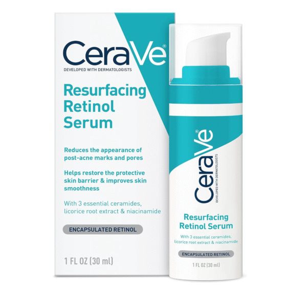 CERAVE RESURFACING RETINOL SERUM TO REDUCE THE APPEARANCE OF POST-ACNE MARKS AND PORES WITH RETINOL, LICORICE ROOT EXTRACT & NIACINAMIDE 30ML