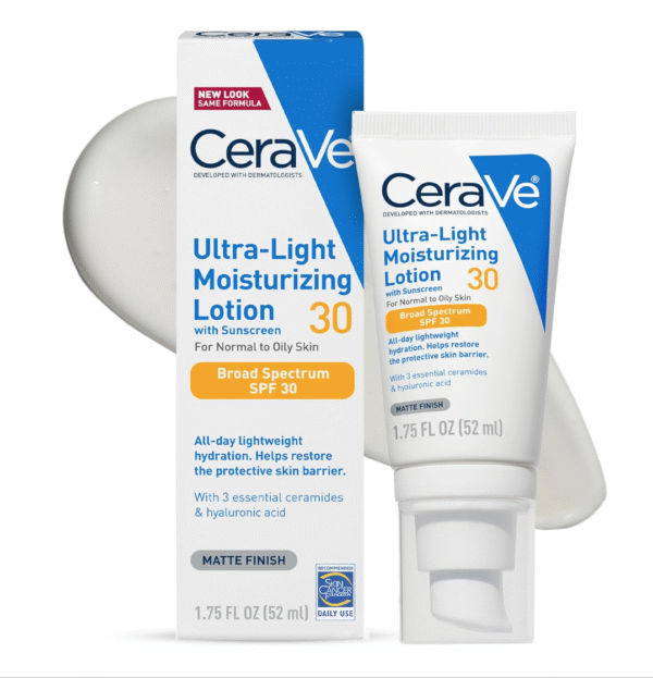 eraVe Moisturizing Lotion SPF 30| Sunscreen and Face Moisturizer with Hyaluronic Acid & Ceramides | Oil Free | 1.7 Ounce