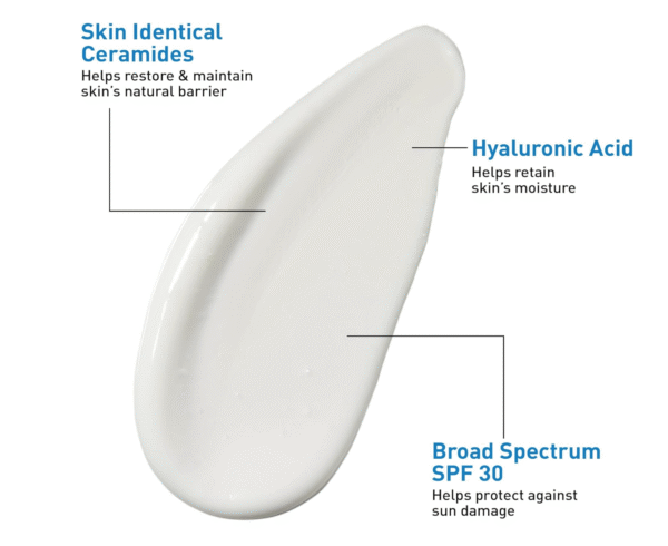 eraVe Moisturizing Lotion SPF 30| Sunscreen and Face Moisturizer with Hyaluronic Acid & Ceramides | Oil Free | 1.7 Ounce - Image 3