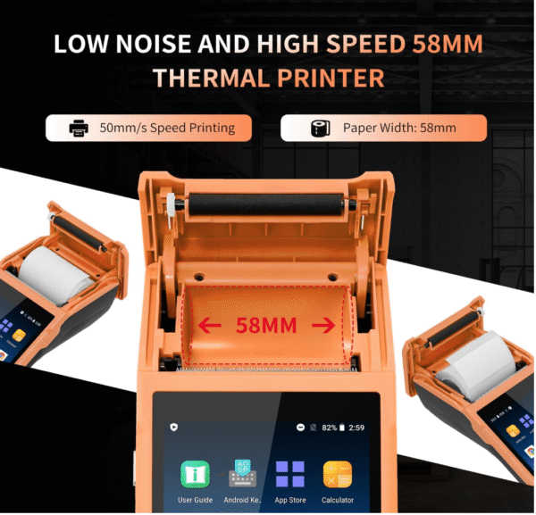 NETUM Handheld PDA Android 11.0 POS Terminal with Receipt Printer, Data Collector, Portable Barcode Scanner, Handheld Bluetooth USB WiFi BT4.0, Includes 58 * 35 Paper Scroll - Image 5