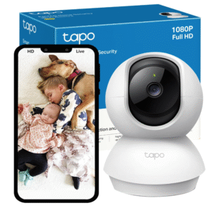 TP-Link Tapo Pan/Tilt Smart Security Camera, Indoor CCTV, 360 Rotational Views, Works with Alexa&Google Home, No Hub Required, 1080p, 2-Way Audio, Night Vision, SD Storage, Device Sharing (TC70)