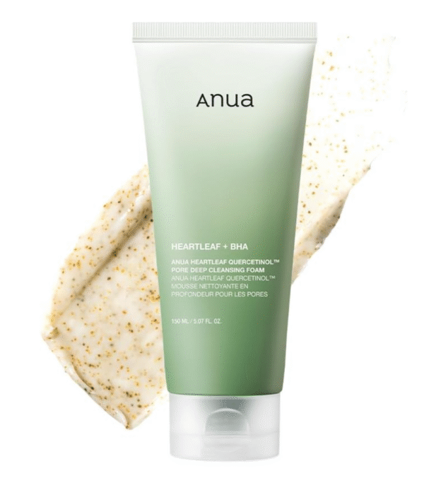ANUA Heartleaf Quercetinol Pore Deep Cleansing Foam, Facial Cleanser, for Double Cleansing, BHA, Hyaluronic Acid, Glycerin, Face Wash, Blackhead Remover, (150ml/5.07 fl.oz.)