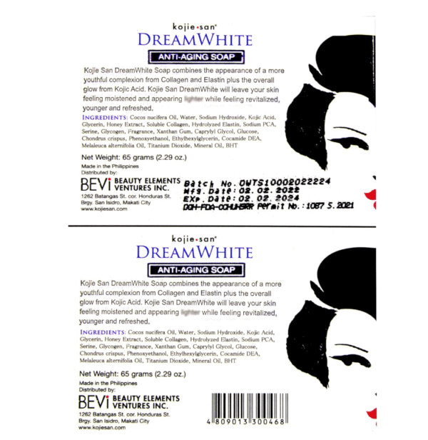 Kojie San Original Kojie San Dream White Soap 65g, 2 Bars Per Pack - Guaranteed Authentic - Image 7