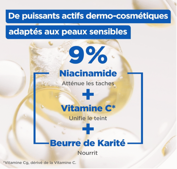 Mixa - Crème Hydratante Anti-Taches au Beurre de Karité, à la Niacinamide et à la Vitamine C - Adaptée au Visage, Corps et Mains - Hypoallergénique - 400ml - Image 5