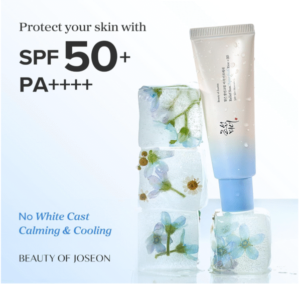 Beauty of Joseon Relief Sun Aqua-Fresh Crème solaire Riz + Panthénol SPF 50+ PA++++ Protecteur UV quotidien léger pour peaux sensibles à tendance acnéique Soins de la peau coréens pour hommes et femmes 50 ml - Image 4