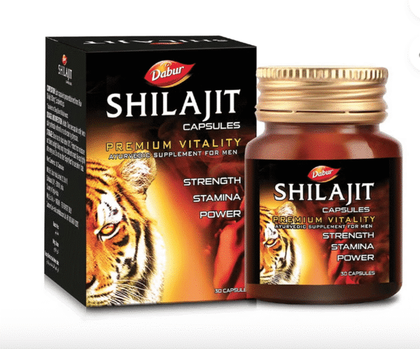 Capsules Dabur Shilajit 30s | Augmente la force, l'endurance et la puissance|