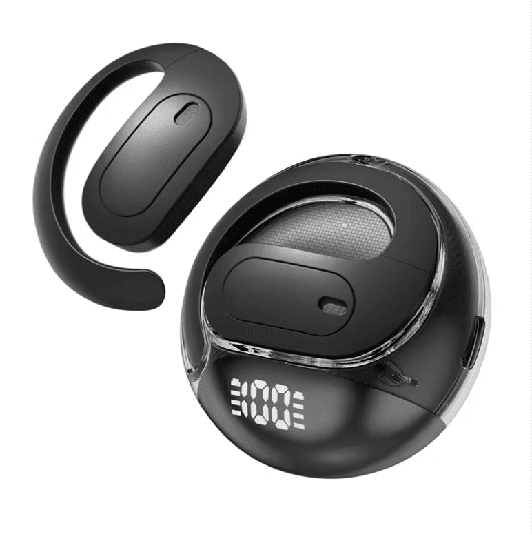 Écouteurs de traduction AI OWS Écouteurs de traduction en temps réel 144 langues et accents, traduction bidirectionnelle pour les voyages d'affaires et l'apprentissage Compatible avec iOS et Android Noir